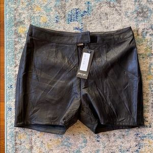 NWT Black Leather Shorts, 100% leather